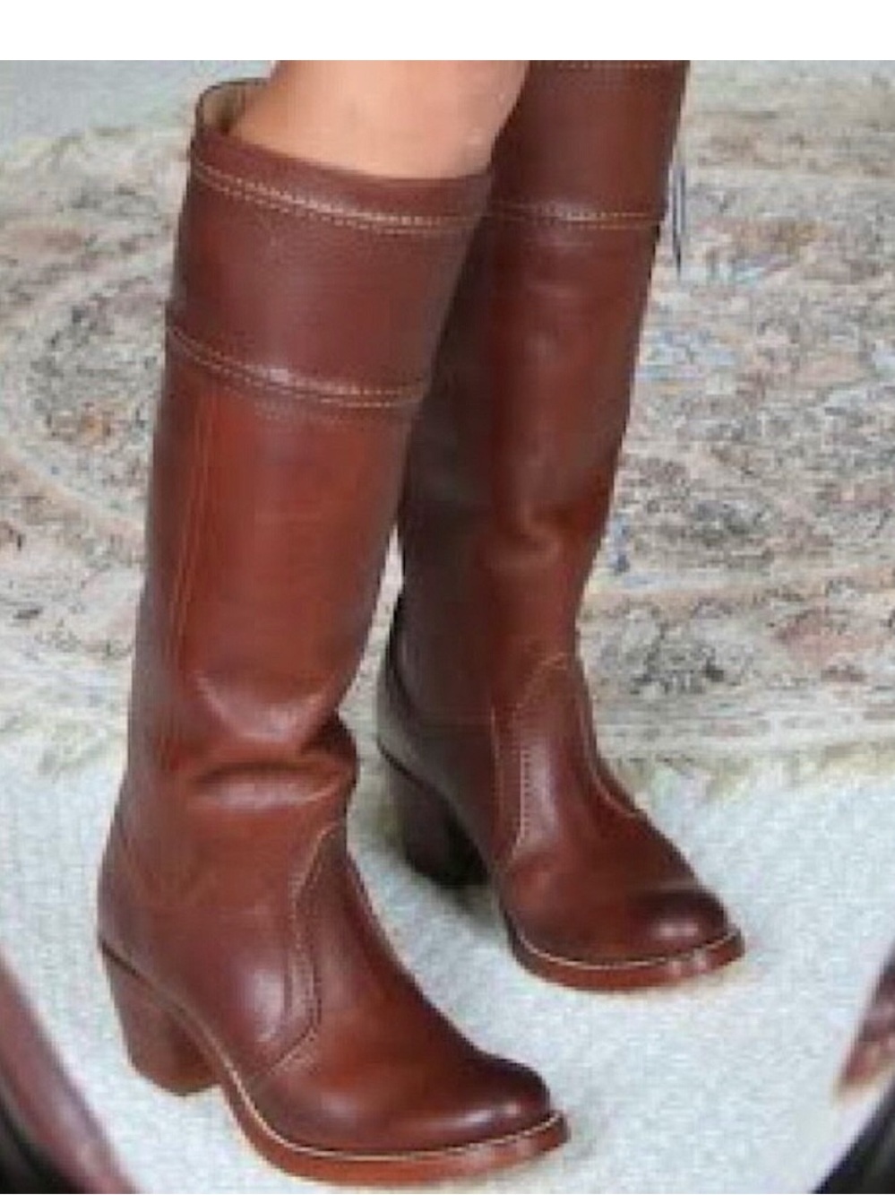 Frye Jane Stitched Knee High Heeled Boots - Picture 8 of 10